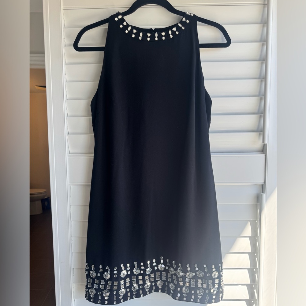 Marciano Black Mini Dress with Silver Detailing
